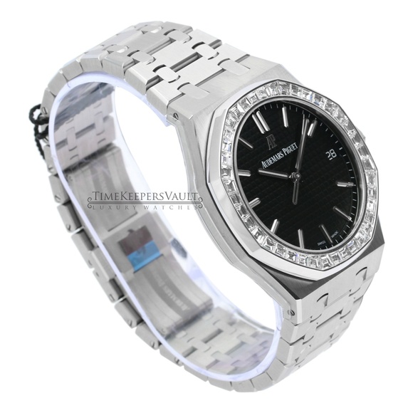 Royal Oak Black Dial Diamond Bezel- Complete W/Box - Picture 7 of 7